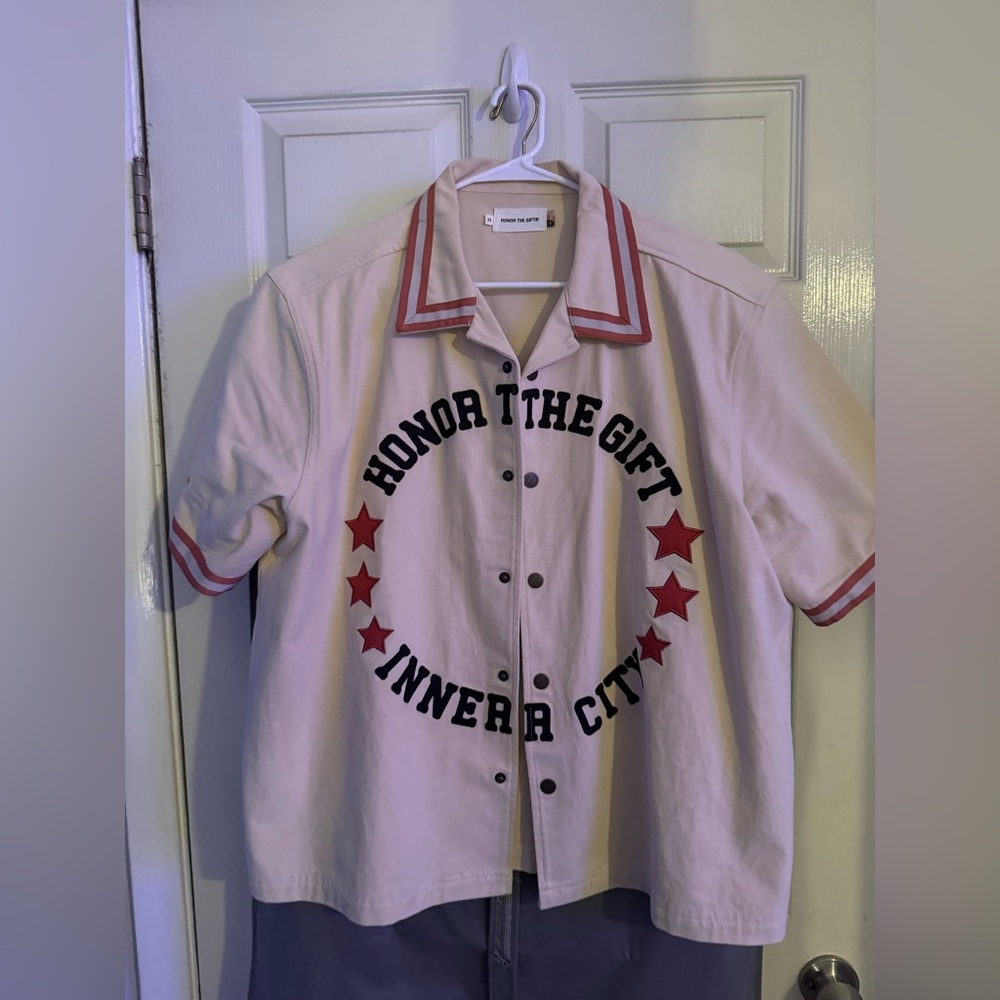 Honor The Gift Tradition S/S Snap Button Up - Bone